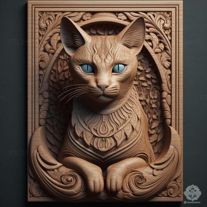 Nature and animals (Javanese cat 2, NATURE_6434) 3D models for cnc
